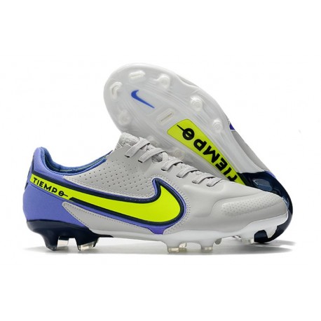 Chaussure Nike Tiempo Legend IX Elite FG Gris Brouillard Volt Sapphire