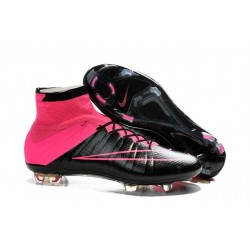 2015 Chaussures Mercurial Superfly IV FG Nouvelle Noir / Rose Hyper