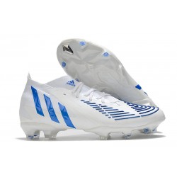 Crampons adidas Predator Edge.1 FG Blanc Bleu Hi Res Blanc