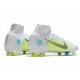 Nike Mercurial Superfly 8 Elite DF FG Blanc Jaune Bleu