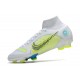 Nike Mercurial Superfly 8 Elite DF FG Blanc Jaune Bleu