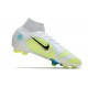 Nike Mercurial Superfly 8 Elite DF FG Blanc Jaune Bleu