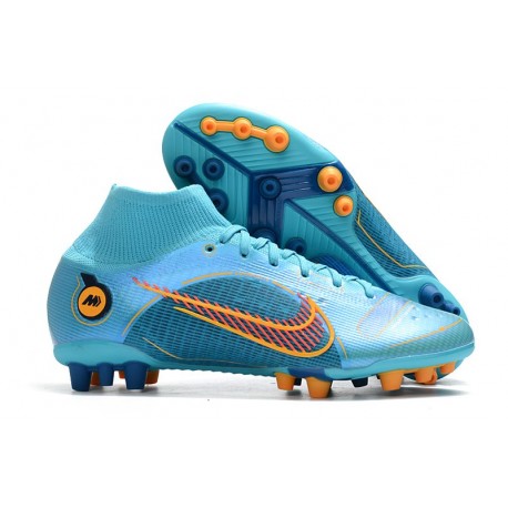 Nike Mercurial Superfly 8 Elite DF AG Bleu Chlorine Orange Laser Marina