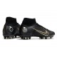 Nike Mercurial Superfly 8 Elite DF AG Noir Or Métallique Argent Métallique