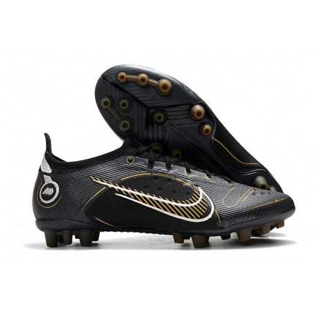 Nike Mercurial Vapor 14 Elite AG Pro Noir Or Métallique Argent