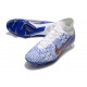 Chaussure Nike Air Zoom Mercurial Superfly 9 Elite FG Blanc Bleu Or