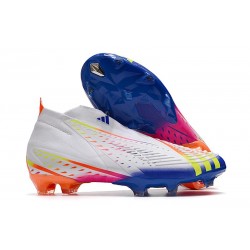 adidas Predator Edge+ FG Nouvelles Blanc Jaune Solaire Bleu Power