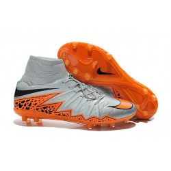 Nouvelles chaussures Nike HyperVenom Phantom II FG Football Crampons Loup Gris Orange Noir