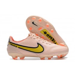 Chaussure Nike Tiempo Legend IX Elite FG Guava Ice Jaune Strike Sunset Glow