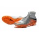 Nouvelles chaussures Nike HyperVenom Phantom II FG Football Crampons Loup Gris Orange Noir