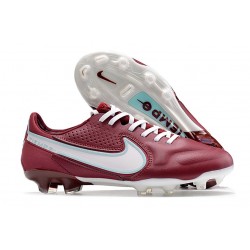 Chaussure Nike Tiempo Legend IX Elite FG Rouge Equipe Blanc Hibiscus Mystique