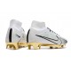 Chaussure Nike Air Zoom Mercurial Superfly 9 Elite FG Blanc Or Noir