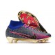 Chaussure Nike Air Zoom Mercurial Superfly 9 Elite FG Rose Bleu Violet