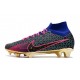 Chaussure Nike Air Zoom Mercurial Superfly 9 Elite FG Rose Bleu Violet