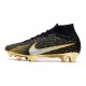 Chaussure Nike Air Zoom Mercurial Superfly 9 Elite FG Noir Or Argent