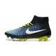 2015 Chaussures Mercurial Magista Obra FG Pas Cher Bleu Noir Blanc Jaune