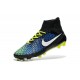 2015 Chaussures Mercurial Magista Obra FG Pas Cher Bleu Noir Blanc Jaune