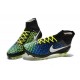 2015 Chaussures Mercurial Magista Obra FG Pas Cher Bleu Noir Blanc Jaune