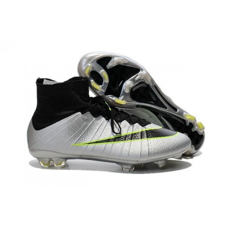 2015 Chaussures Mercurial Superfly IV FG Nouvelle Argenté Vert Noir