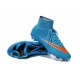 2015 Homme Chaussures Football Mercurial Superfly FG Bleu Orange