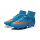 2015 Homme Chaussures Football Mercurial Superfly FG Bleu Orange