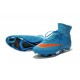 2015 Homme Chaussures Football Mercurial Superfly FG Bleu Orange