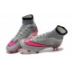 2015 Homme Chaussures Football Mercurial Superfly FG Gris Hyper Rose