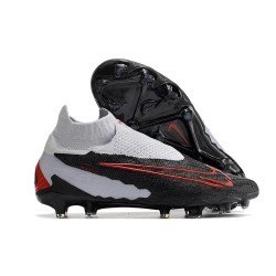 Chaussure Nike Phantom GX Elite DF FG Noir Gris Rouge