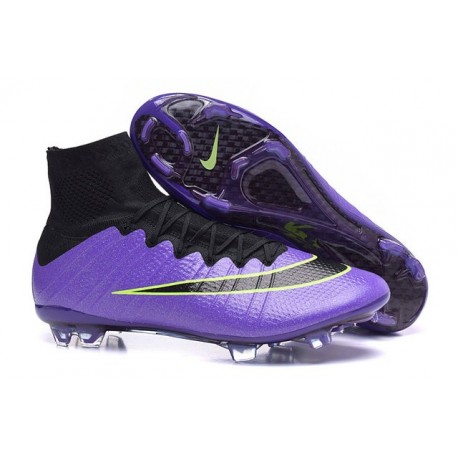 2015 Homme Chaussures Football Mercurial Superfly FG Violet Vert Noir