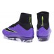 2015 Homme Chaussures Football Mercurial Superfly FG Violet Vert Noir