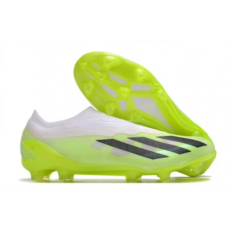 Crampon adidas X Crazyfast.1 LL FG Crazyrush - Blanc Noir Lucid Lemon