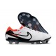 Chaussure Nike Tiempo Legend X Elite FG Blanc Noir Pourpre