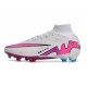 Nike Zoom Mercurial Superfly 9 Elite FG Blanc Rose Bleu