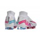 Nike Zoom Mercurial Superfly 9 Elite FG Blanc Rose Bleu