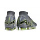 Nike Zoom Mercurial Superfly 9 Elite FG Gris Noir Vert