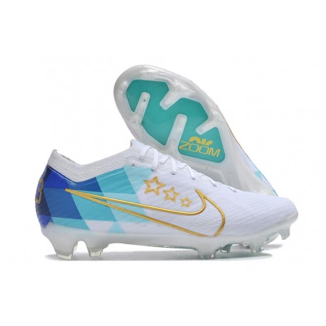 Crampons Nike Zoom Mercurial Vapor XV Elite FG Blanc Bleu Or