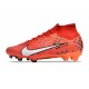 Nike Zoom Mercurial Superfly 9 Elite FG MDS Carmin Clair Ivoire Pâle Mandarine Vif