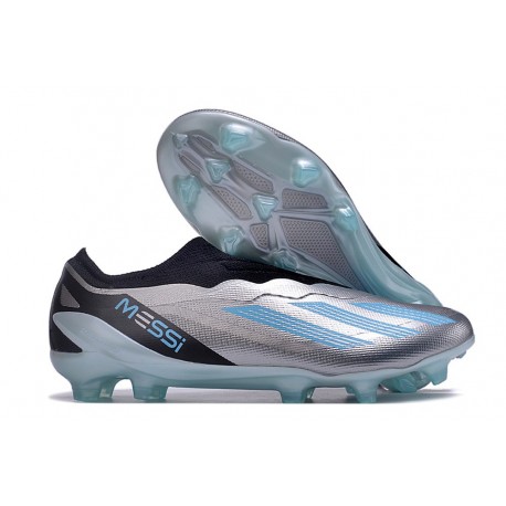 Crampon adidas X Crazyfast.1 LL FG Argent Métallique Bleu Bonheur Noir