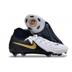 Nike Phantom Luna 2 Elite FG Chaussure Blanc Noir Pièce Dor Métallique