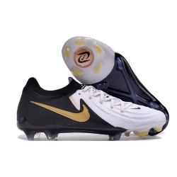 Nike Phantom Luna II Elite FG Blanc Noir Pièce Dor Métallique