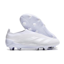 adidas Predator Elite Laceless FG Blanc Argent Mét