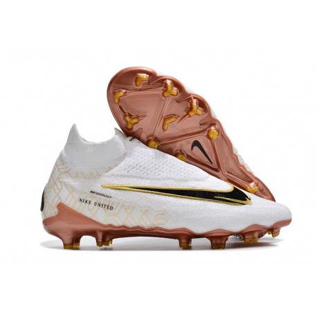 Chaussure Nike Phantom GX Elite DF FG Blanc Or