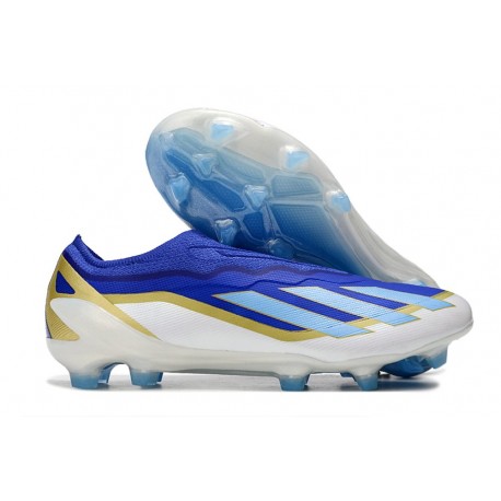 Crampon adidas X Crazyfast.1 LL FG Messi Bleu Lucide Eclat de Bleu Blanc