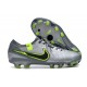 Chaussure Nike Tiempo Legend X Elite FG Gris Noir Vert