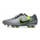 Chaussure Nike Tiempo Legend X Elite FG Gris Noir Vert