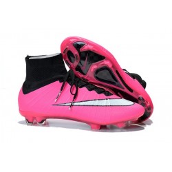 2015 Chaussures Mercurial Superfly IV FG Nouvelle Rose Blanc Noir