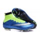 2015 Homme Chaussures Football Mercurial Superfly FG Blue Volt Blanc Noir