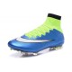 2015 Homme Chaussures Football Mercurial Superfly FG Blue Volt Blanc Noir