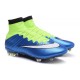 2015 Homme Chaussures Football Mercurial Superfly FG Blue Volt Blanc Noir