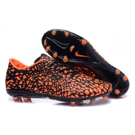 2015 Chaussure de Football Nike Hypervenom Phantom FG Noir Orange